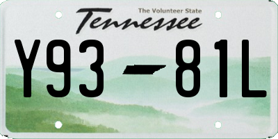 TN license plate Y9381L