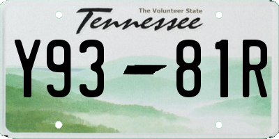 TN license plate Y9381R