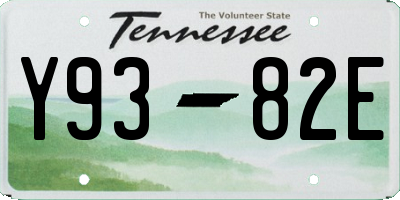 TN license plate Y9382E