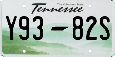 TN license plate Y9382S