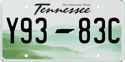 TN license plate Y9383C
