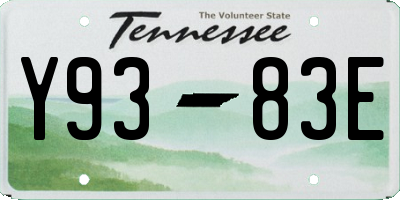 TN license plate Y9383E