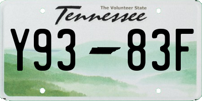 TN license plate Y9383F