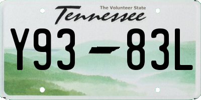 TN license plate Y9383L