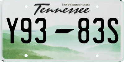 TN license plate Y9383S