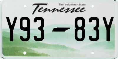 TN license plate Y9383Y