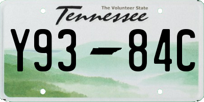 TN license plate Y9384C