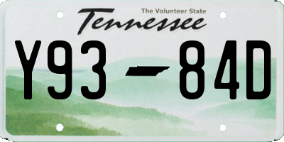TN license plate Y9384D
