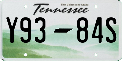 TN license plate Y9384S
