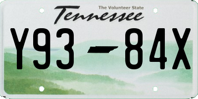 TN license plate Y9384X