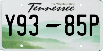TN license plate Y9385P