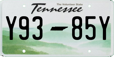TN license plate Y9385Y