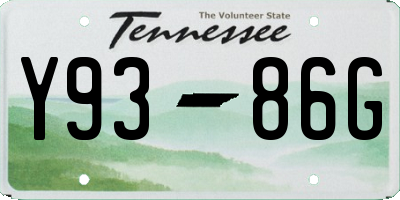 TN license plate Y9386G