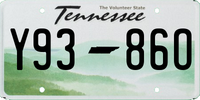 TN license plate Y9386O