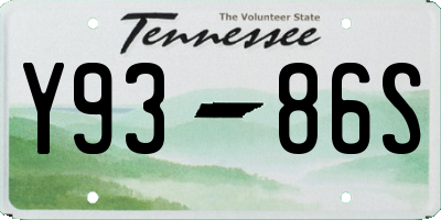 TN license plate Y9386S