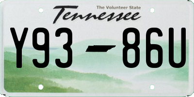 TN license plate Y9386U