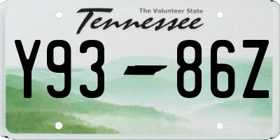 TN license plate Y9386Z