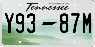 TN license plate Y9387M