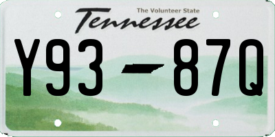 TN license plate Y9387Q