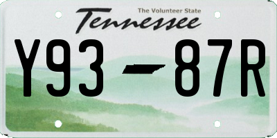 TN license plate Y9387R