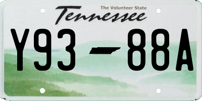 TN license plate Y9388A