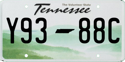 TN license plate Y9388C