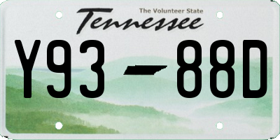 TN license plate Y9388D