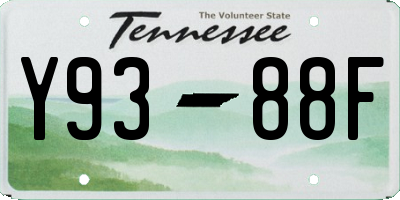 TN license plate Y9388F
