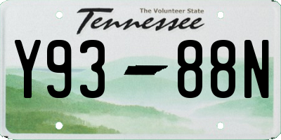TN license plate Y9388N