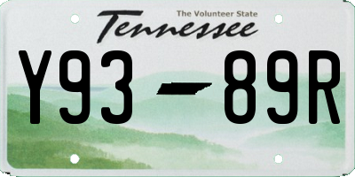 TN license plate Y9389R