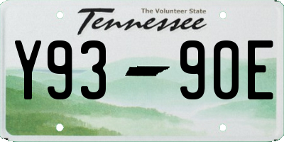 TN license plate Y9390E