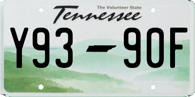 TN license plate Y9390F