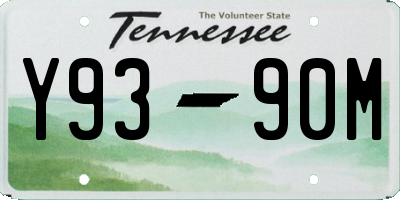 TN license plate Y9390M