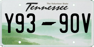 TN license plate Y9390V