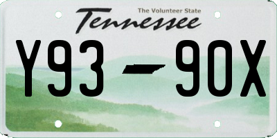TN license plate Y9390X