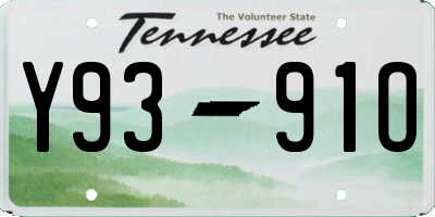 TN license plate Y9391O