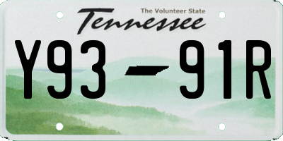 TN license plate Y9391R