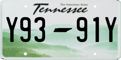 TN license plate Y9391Y