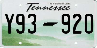 TN license plate Y9392O