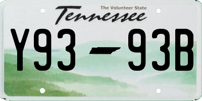 TN license plate Y9393B