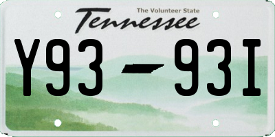 TN license plate Y9393I