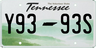 TN license plate Y9393S