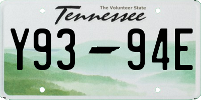TN license plate Y9394E