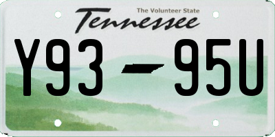 TN license plate Y9395U