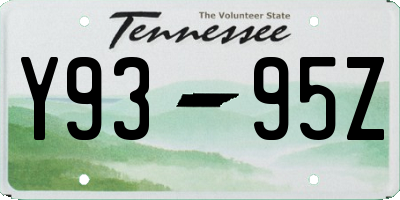 TN license plate Y9395Z