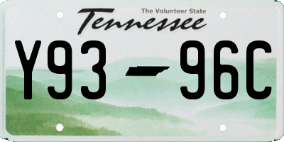 TN license plate Y9396C