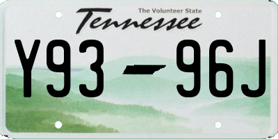 TN license plate Y9396J