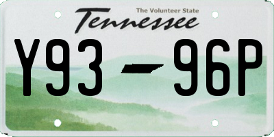 TN license plate Y9396P