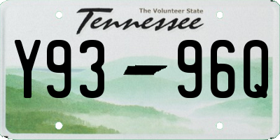 TN license plate Y9396Q