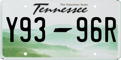 TN license plate Y9396R